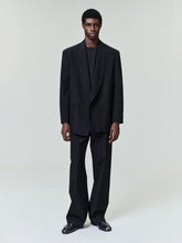 Double-Breasted Wool Poplin Shawl Collar Jacket
